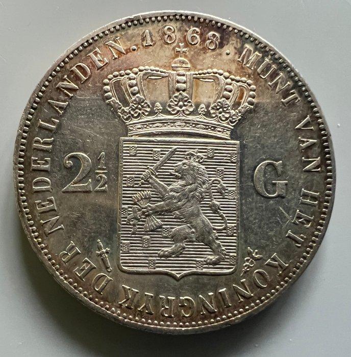 Nederland. Willem III. 2 1/2 Gulden 1868 (Zonder, Postzegels en Munten, Munten | Nederland