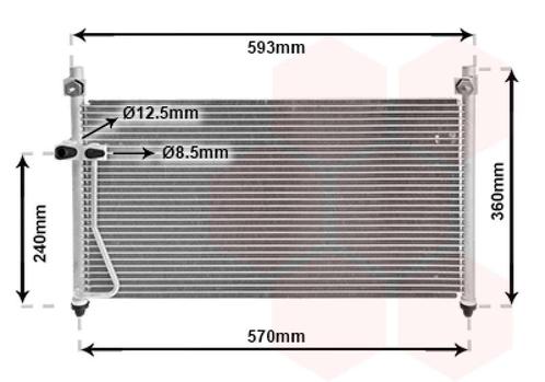 LUCHTCONDENSATOR VOOR MAZDA 626 1997-2001 GE4T61480A, Auto-onderdelen, Airco en Verwarming, Nieuw, Ophalen of Verzenden