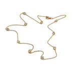 Halsketting - 14 karaat Geel goud Diamant (Natuurlijk), Sieraden, Tassen en Uiterlijk, Kettingen, Nieuw