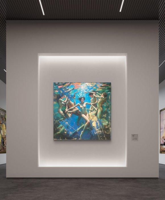 Nicole Lubbers - Liquid Freedom XL, Antiek en Kunst, Kunst | Schilderijen | Modern