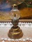 Tafellamp, olielamp - Glas, Koper - Begin 20e eeuw