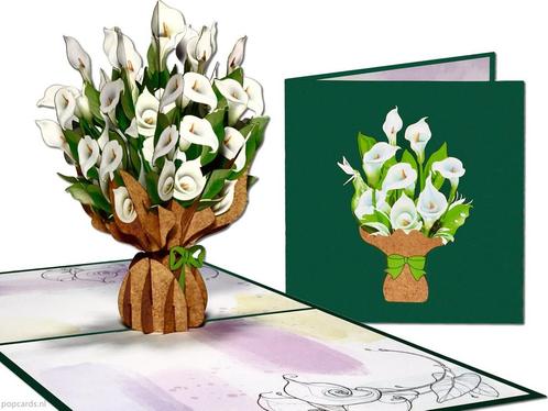 Witte Aronskelk Bloemenkaart | Calla Zantedeschia Bos Blo..., Diversen, Wenskaarten, Verzenden