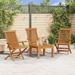 vidaXL Tuinstoelen 3 st massief teakhout, Verzenden, Nieuw, Teakhout