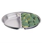 Dekschaal ovaal 2-vaks - RVS - 30x20,8cm, Verzenden, Nieuw in verpakking