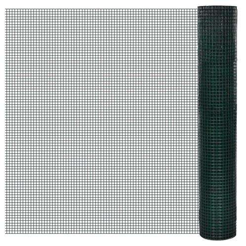 vidaXL Kippengaas 1x25 m gegalvaniseerd staal groen, Tuin en Terras, Schuttingen, Nieuw, IJzer, 1 tot 2 meter, Verzenden