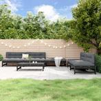 vidaXL 6-delige Loungeset massief grenenhout zwart, Verzenden, Nieuw, 6 zitplaatsen, Loungeset