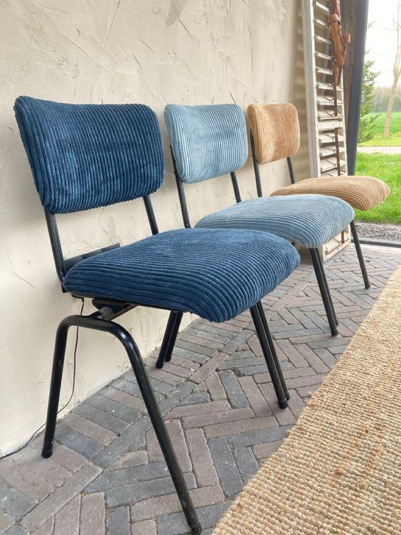 Schoolstoel vintage eetkamerstoel | hand gemaakt |, Huis en Inrichting, Stoelen, Vijf, Zes of meer stoelen, Overige kleuren, Nieuw