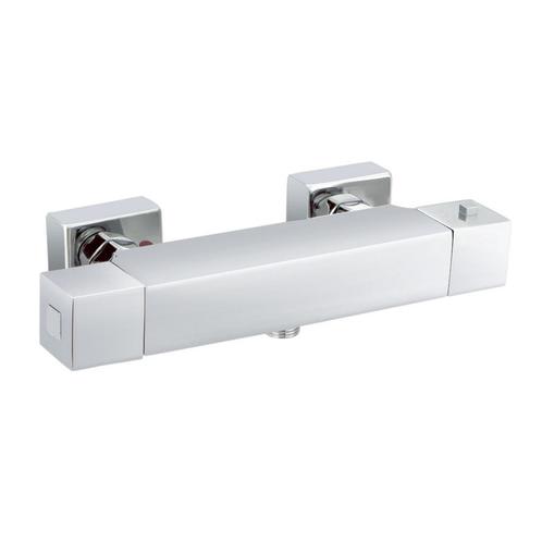 Douchekraan thermostatisch Vierkant, Doe-het-zelf en Verbouw, Sanitair, Kraan, Nieuw, Chroom, Ophalen of Verzenden