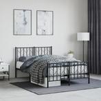 vidaXL Bedframe met hoofd- en voeteneinde metaal zwart, Verzenden, Zwart, Nieuw, 190 cm of minder