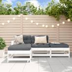vidaXL 4-delige Loungeset massief grenenhout wit, Verzenden, Nieuw, 4 zitplaatsen, Loungeset