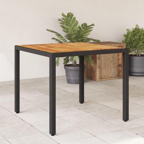 vidaXL Tuintafel met acaciahouten blad 90x90x75 cm poly, Tuin en Terras, Tuintafels, Nieuw, Verzenden