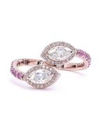Statement ring - 14 karaat Roségoud - 0.96ct. tw. Diamant