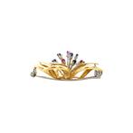 Gouden vintage broche met saffier en robijn 18 krt, Sieraden, Tassen en Uiterlijk, Broches, Ophalen of Verzenden, Nieuw