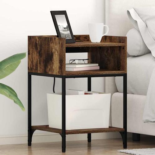 vidaXL Bedside kasten 2 pcs Gerookt eiken 40 x 40 x 61 cm, Huis en Inrichting, Slaapkamer | Nachtkastjes, Nieuw, Minder dan 45 cm
