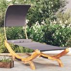 vidaXL Loungebed met luifel 100x200x126 cm gebogen hout, Tuin en Terras, Verzenden, Nieuw