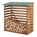[en.casa] Houten brandhout rek houtopslag 116x64x123 cm, Tuin en Terras, Haardhout, Verzenden