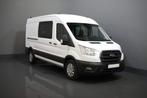 Ford Transit 2.0 TDCI 130 pk L3H2 DC Dubbel Cabine 7 Pers./, Auto's, Bestelauto's, Gebruikt, Wit, Ford, Airbags
