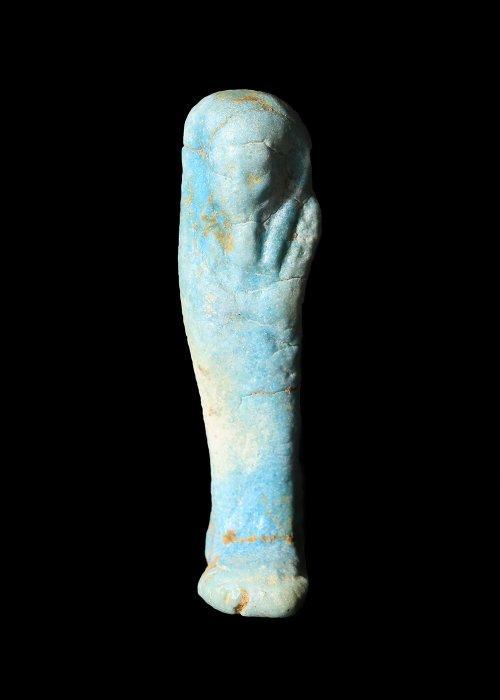 Oude Egypte, late periode Blauwe faience Shabti (Zonder, Antiek en Kunst, Antiek | Overige Antiek