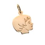 Gouden hanger kinderkopje meisje (kettinghanger, dochter), Ophalen of Verzenden, Gebruikt, Goud, Overige merken