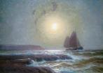 Alexander Kircher (1867-1939) - Seascape with sailing vessel, Antiek en Kunst