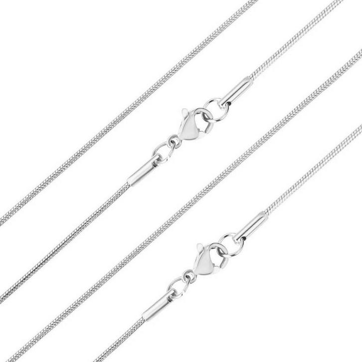 Fako Bijoux - Ketting - Slang Schakel - Snake Chain - RVS -, Sieraden, Tassen en Uiterlijk, Kettingen, Verzenden