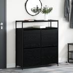 vidaXL Schoenenkast met 4 Flip-Lades Zwart Eiken 100x34x112, Verzenden, Nieuw