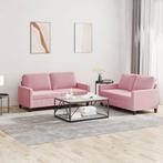vidaXL 2-delige Loungeset met kussens fluweel roze, Huis en Inrichting, Banken | Bankstellen, Verzenden, Nieuw, Vierpersoons of meer