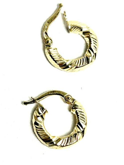 Zonder Minimumprijs - Hoepel oorbellen - 18 karaat Geel goud, Sieraden, Tassen en Uiterlijk, Antieke sieraden