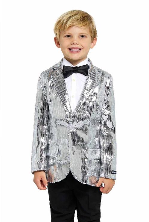 Colbert Pailletten Zilver Jongens Suitmeister, Kleding | Heren, Carnavalskleding en Feestkleding, Nieuw, Ophalen of Verzenden