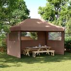 vidaXL Partytent inklapbaar pop-up met 3 zijwanden bruin, Verzenden, Nieuw, Partytent