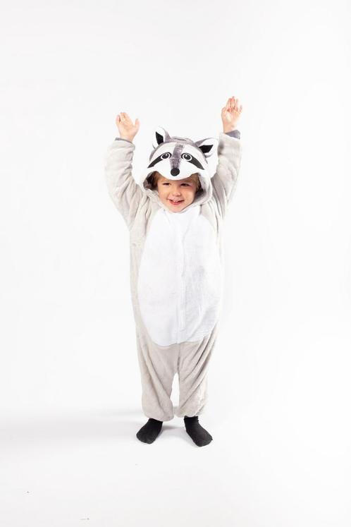 Onesie Grijze Wasbeer Pakje 74-80 Wasbeerpak Kostuum Grijs P, Kinderen en Baby's, Carnavalskleding en Verkleedspullen, Nieuw, 104 of kleiner