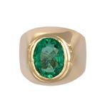 Ring - 18 karaat Geel goud - 3.35ct. tw. Smaragd, Nieuw