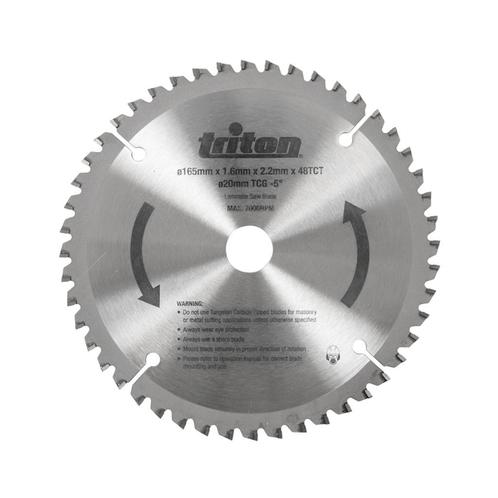 Triton Invalcirkelzaagblad - Ø 165 mm - 48 tands - Hardme.., Doe-het-zelf en Verbouw, Gereedschap | Zaagmachines, Nieuw, Ophalen of Verzenden