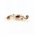 Broche - 14 karaat Geel goud Diamant (Natuurlijk), Sieraden, Tassen en Uiterlijk, Antieke sieraden