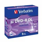 Verbatim | DVD+R | DL | 8.5 GB | Matt Silver | 5 Stuks, Nieuw, Verzenden