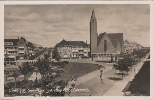 GRONINGEN - Sionskerk met omgeving (Korreweg), Verzamelen, Ansichtkaarten | Nederland, Verzenden