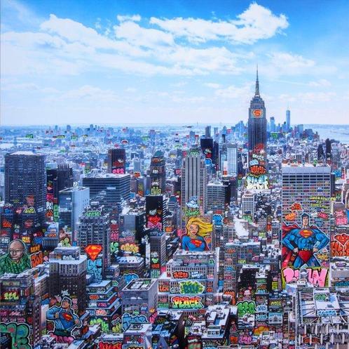 Maxime Blachere - New York Superman, Antiek en Kunst, Kunst | Schilderijen | Modern