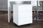 Moderne rolcontainer BIG DEAL 45cm wit hoogglans 3 lades -, Huis en Inrichting, Bureaus, Ophalen of Verzenden, Nieuw