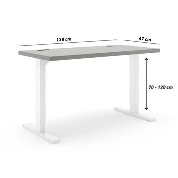 Actiforce Zit-sta bureau 138x67cm - Grijs - Back to school!! beschikbaar voor biedingen