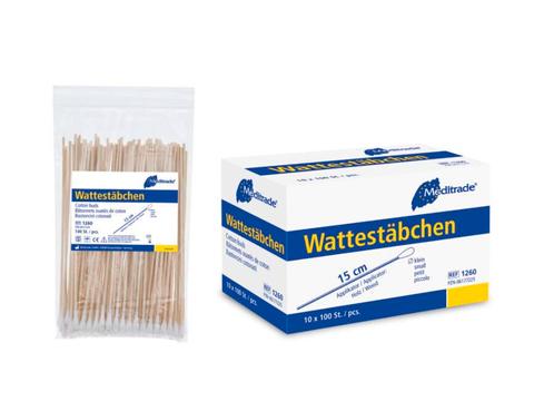 Meditrade wattenstaafjes 15 cm klein, 100 stuks, niet, Diversen, Verpleegmiddelen, Nieuw, Verzenden