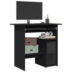vidaXL Bureau 80x45x74 cm bewerkt hout zwart, Verzenden, Nieuw