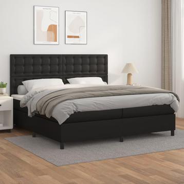 vidaXL Boxspring met matras kunstleer zwart 200x200 cm beschikbaar voor biedingen