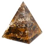 Orgonite Piramide Tijgeroog Lotus met Bergkristal Bol (70, Verzenden