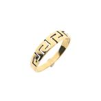 Vintage gouden ring met meander patroon (heren sieraad), Gebruikt, Overige kleuren, 19 tot 20, Ophalen of Verzenden