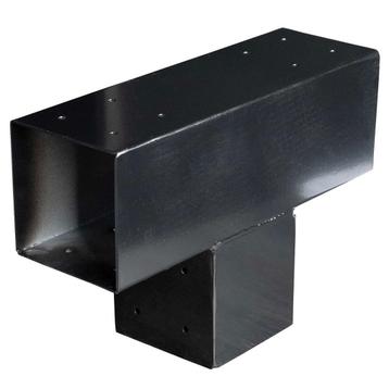 Paalverbinder vierkant verlengstuk T-model 150x150mm zwart