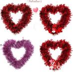 Hartvormige Bloemenkrans Valentijnsdag Deurdecoratie, Verzenden, Nieuw