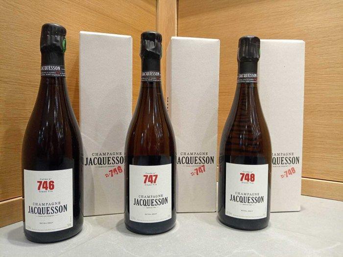 Jacquesson, Cuvée N / 746 / 747 / 748 - Champagne Brut,, Verzamelen, Wijnen