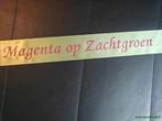 Bedrukt lint Zachtgroen met Magenta opdruk 45 mm 50 cm, Ophalen of Verzenden, Nieuw