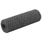 vidaXL Kippengaas 25x0,5 m staal met PVC coating grijs, Tuin en Terras, Verzenden, Nieuw, IJzer, Minder dan 1 meter