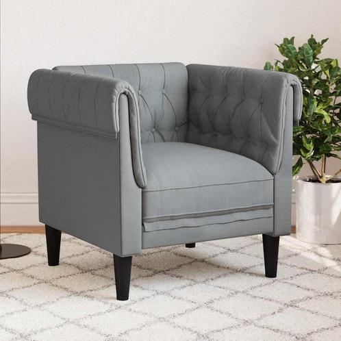 vidaXL Chesterfield Bank Stoel Lichtgrijs 78.5 x 74.5 x 74.5, Huis en Inrichting, Banken | Bankstellen, Nieuw, Minder dan 150 cm